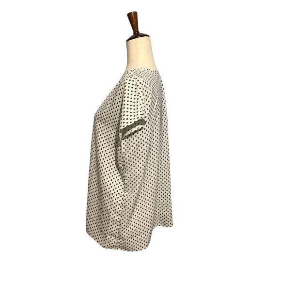 Hilary Radley Poncho Top Large Black White Dot - Picture 4 of 8